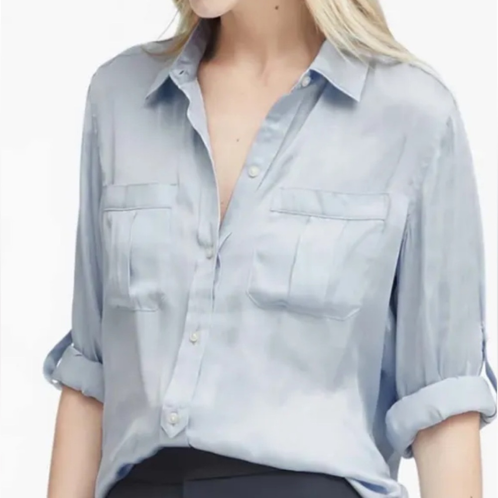 Banana Republic Dillon Classic Fit Soft Satin Utility Shirt